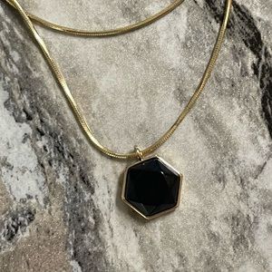 Black and gold Double Layering Necklace